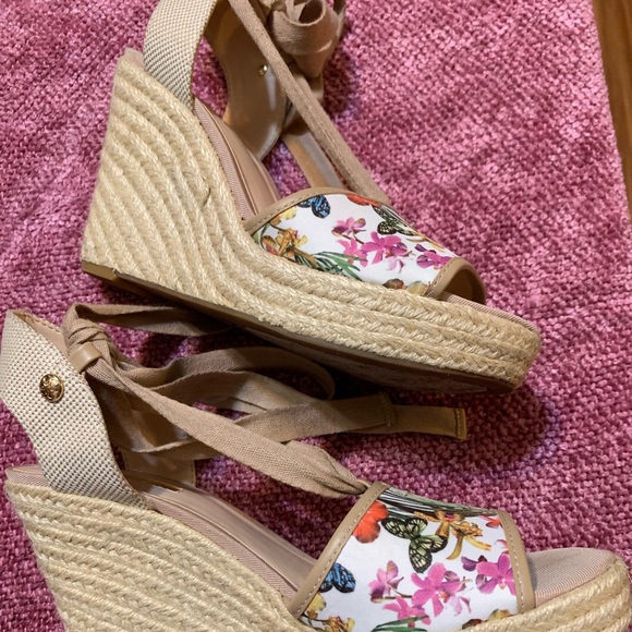 Guess Shoes Guess Eylyna2 Wedge Espadrille Floral Ankle Wrap Poshmark